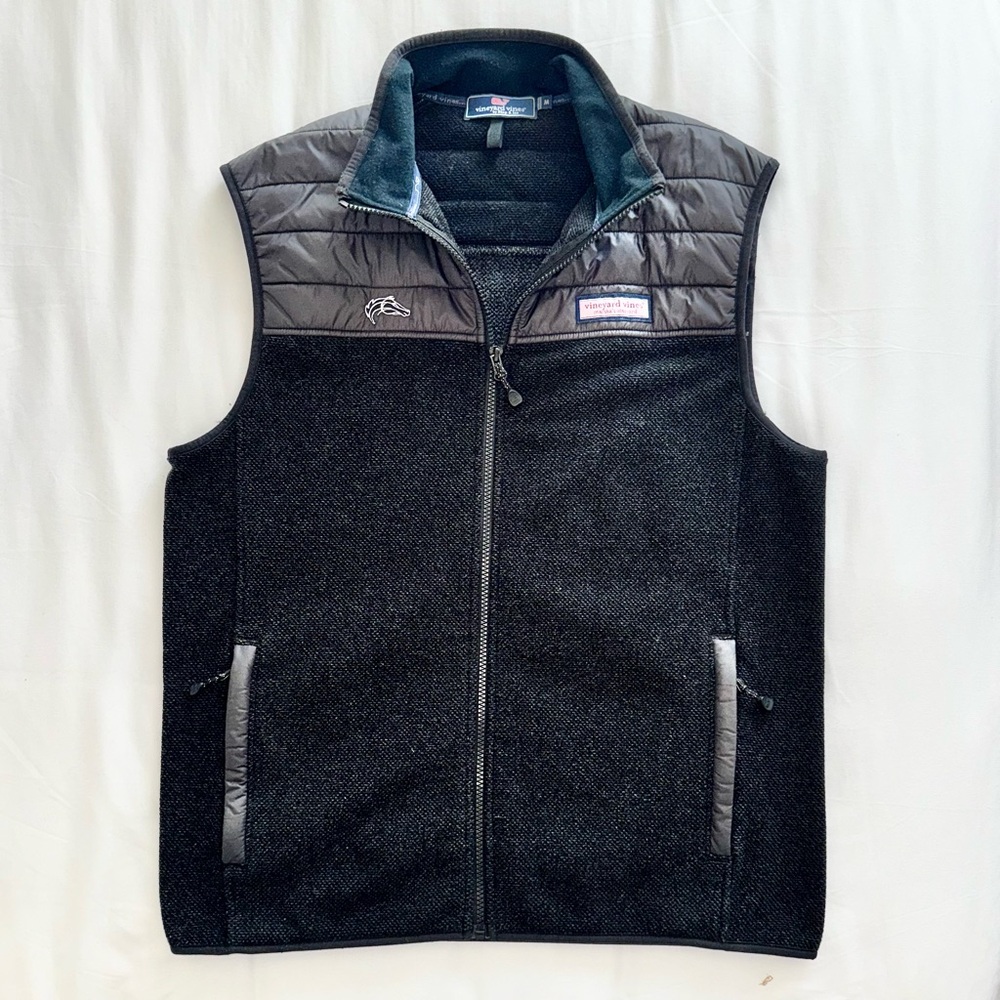 Special Edition Breeder’s Cup Vineyard Vines Fleece Vest - Jet Blk, Men’s Medium